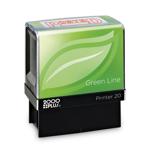 Image of COSCO 2000PLUS® 098371 Green Line Message Stamp, Posted, 1.5 x 0.56, Red