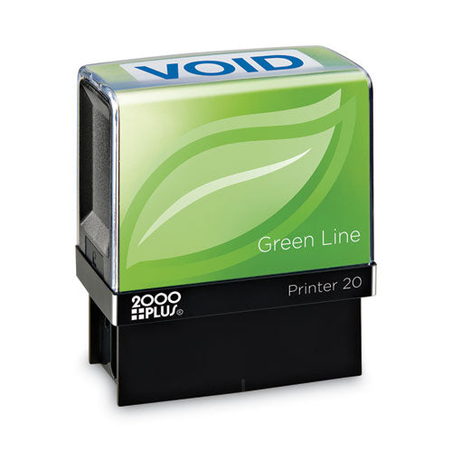 Image of COSCO 2000PLUS® 098373 Green Line Message Stamp, Void, 1.5 x 0.56, Blue