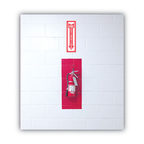 Image of COSCO 098063 Glow-In-The-Dark Safety Sign, Fire Extinguisher, 4 X 13, Red