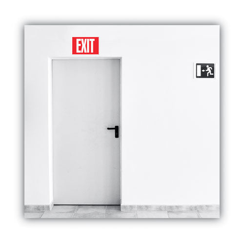 Image of COSCO 098052 Glow-In-The-Dark Safety Sign, Exit, 12 X 8, Red