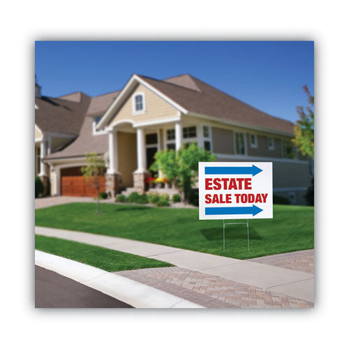 Image of COSCO 098055 Stake Sign, Blank White, Includes Directional Arrows,  15 x 19