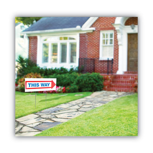 Image of COSCO 098056 Stake Sign, 6 X 17, Blank White With Printed Red Arrow