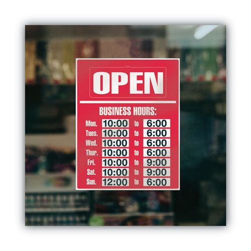 Image of COSCO 098072 Business Hours Sign Kit, 15 X 19, Red