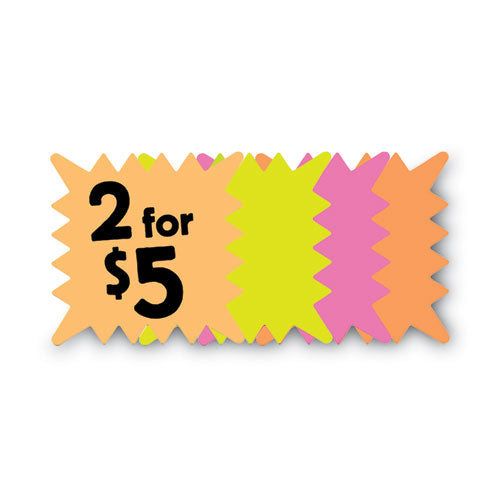 Image of COSCO 090244 Die Cut Paper Signs, 5.25 x 5.25, Square, Assorted Colors, Pack of 48 Each
