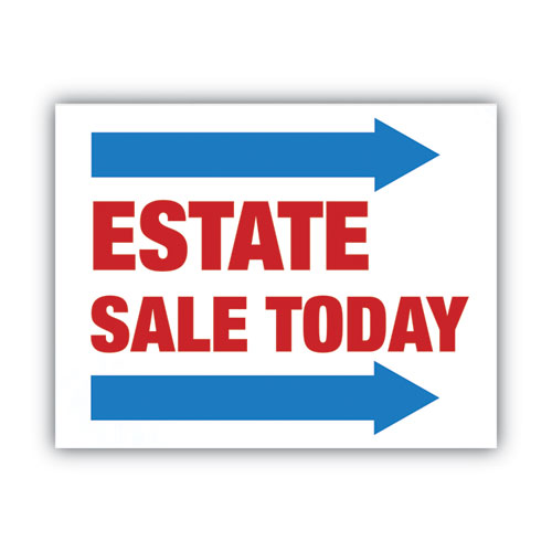 Image of COSCO 098055 Stake Sign, Blank White, Includes Directional Arrows,  15 x 19