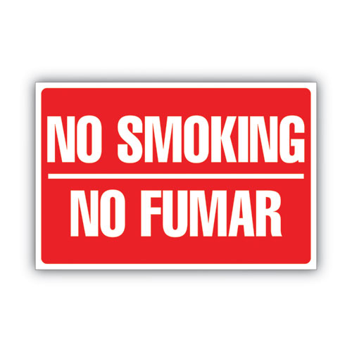 Image of COSCO 098068 Two-Sided Signs, No Smoking/no Fumar, 8 X 12, Red