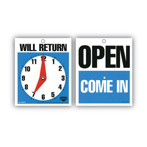 Image of COSCO 098010 Will Return Later Sign, 5 x 6, Blue