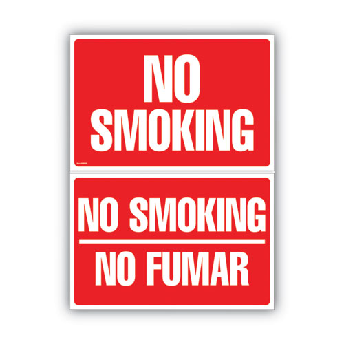 Image of COSCO 098068 Two-Sided Signs, No Smoking/no Fumar, 8 X 12, Red