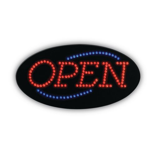 Image of COSCO 098099 LED OPEN Sign, 10.5 x 20.13, Red and Blue Graphics