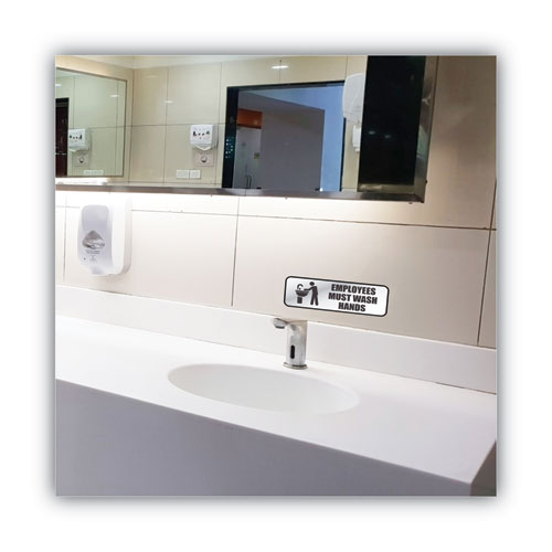 Image of COSCO 098205 Brushed Metal Office Sign, Employees Must Wash Hands, 9 X 3, Silver