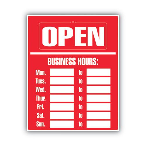Image of COSCO 098072 Business Hours Sign Kit, 15 X 19, Red