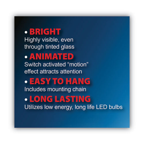 Image of COSCO 098099 LED OPEN Sign, 10.5 x 20.13, Red and Blue Graphics