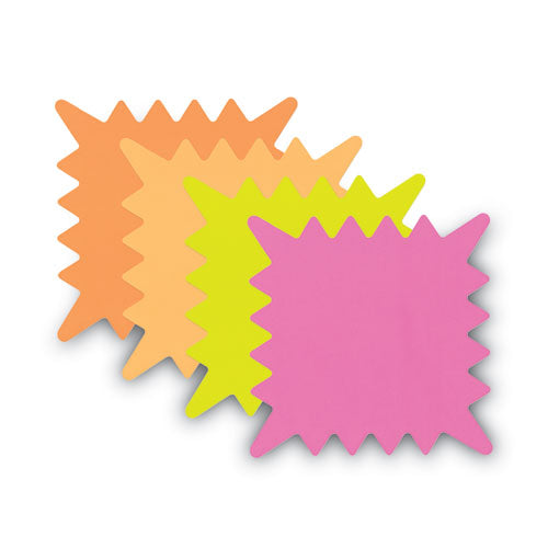 Image of COSCO 090244 Die Cut Paper Signs, 5.25 x 5.25, Square, Assorted Colors, Pack of 48 Each