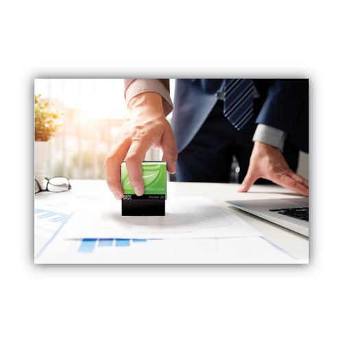 Image of COSCO 2000PLUS® 098367 Green Line Message Stamp, Copy, 1.5 x 0.56, Blue