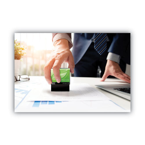 Image of COSCO 2000PLUS® 098371 Green Line Message Stamp, Posted, 1.5 x 0.56, Red