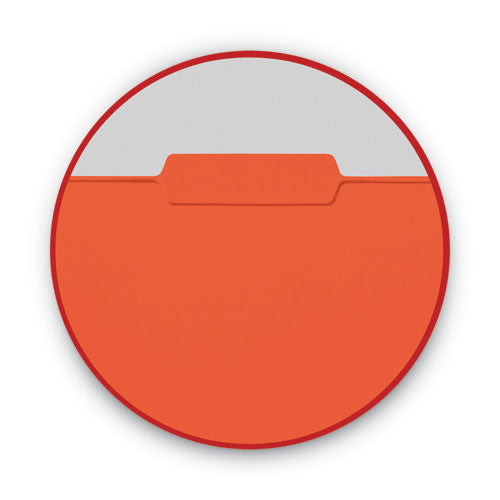 Image of Smead 10259 Interior File Folders, 1/3-Cut Tabs: Assorted, Letter Size, 0.75" Expansion, Orange, 100/Box