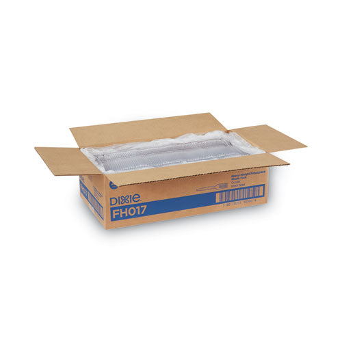 Image of Dixie® FH017 Plastic Cutlery, Heavyweight Fork, Clear, 1,000/Carton