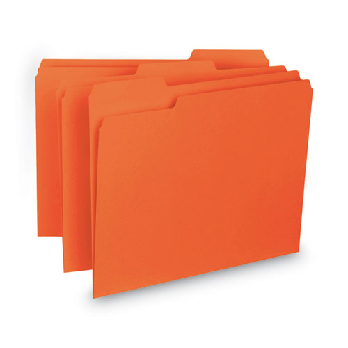 Image of Smead 10259 Interior File Folders, 1/3-Cut Tabs: Assorted, Letter Size, 0.75" Expansion, Orange, 100/Box