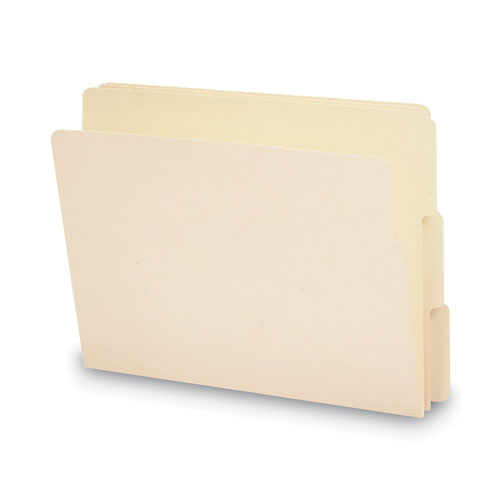 Image of Smead 24134 Heavyweight Manila End Tab Folders, 9" High Front, 1/3-Cut Tabs: Assorted, Letter, 0.75" Expansion, Manila, 100/Box