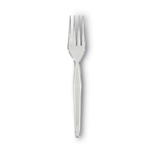 Image of Dixie® FH017 Plastic Cutlery, Heavyweight Fork, Clear, 1,000/Carton