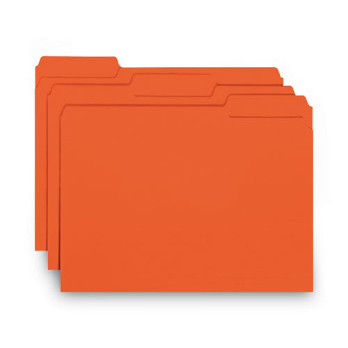 Image of Smead 10259 Interior File Folders, 1/3-Cut Tabs: Assorted, Letter Size, 0.75" Expansion, Orange, 100/Box