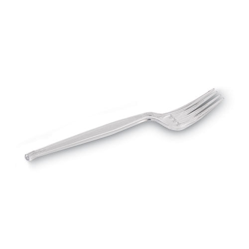 Image of Dixie® FH017 Plastic Cutlery, Heavyweight Fork, Clear, 1,000/Carton