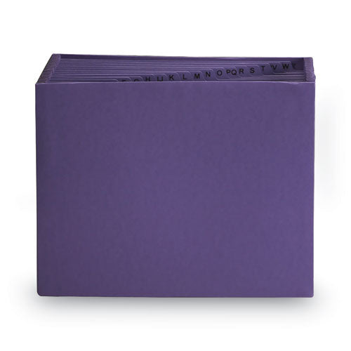 Image of Smead 70721 Heavy-Duty Indexed Expanding Open Top Color Files, 21 Sections, 1/21-Cut Tabs, Letter Size, Purple