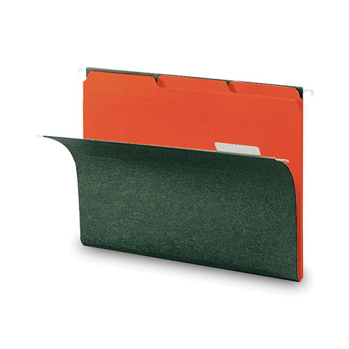 Image of Smead 10259 Interior File Folders, 1/3-Cut Tabs: Assorted, Letter Size, 0.75" Expansion, Orange, 100/Box