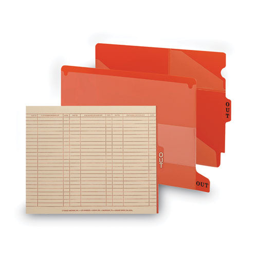 Image of Smead 61960 End Tab Poly Out Guides, Two-Pocket Style, 1/3-Cut End Tab, Out, 8.5 X 11, Red, 50/box