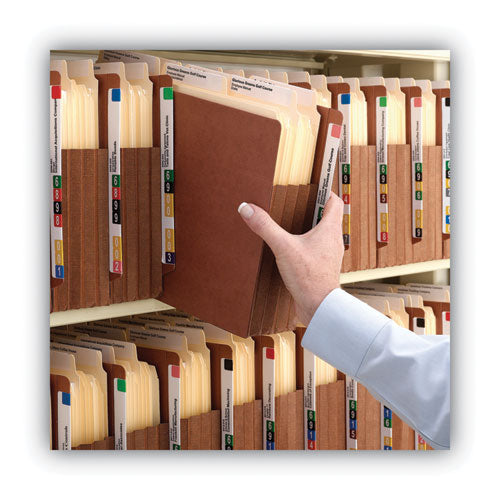 Image of Smead 73790 Heavy-Duty Redrope End Tab Tuff Pockets, 5.25" Expansion, Letter Size, Redrope, 10/box