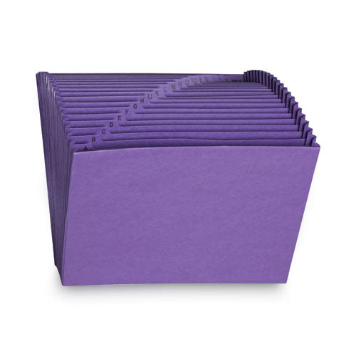 Image of Smead 70721 Heavy-Duty Indexed Expanding Open Top Color Files, 21 Sections, 1/21-Cut Tabs, Letter Size, Purple
