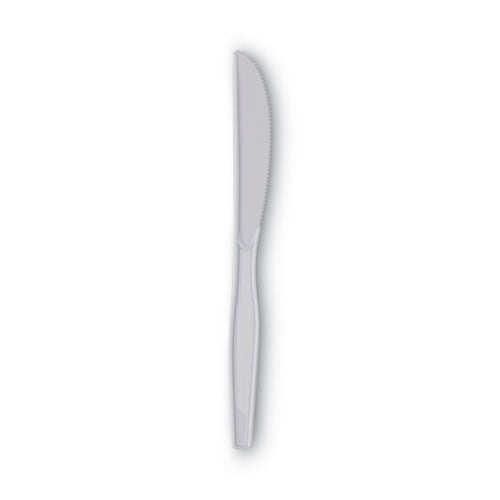 Image of Dixie® KM217 Plastic Cutlery, Heavy Mediumweight Knife, White, 1,000/Carton