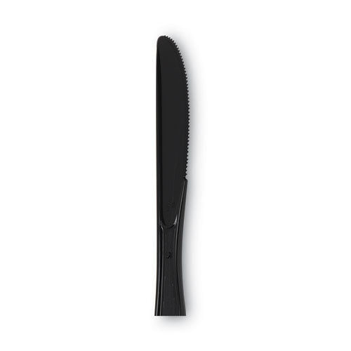 Image of Dixie® KH53C1 Individually Wrapped Heavyweight Knives, Plastic, Black, 1,000/Carton