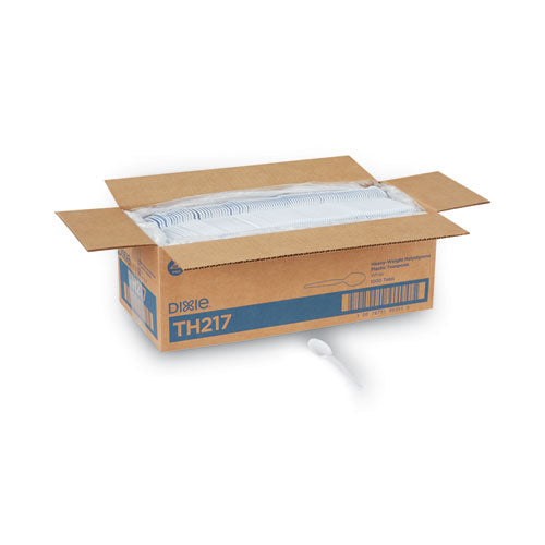 Image of Dixie® TH217 Plastic Cutlery, Heavyweight Spoon, White, 1,000/Carton