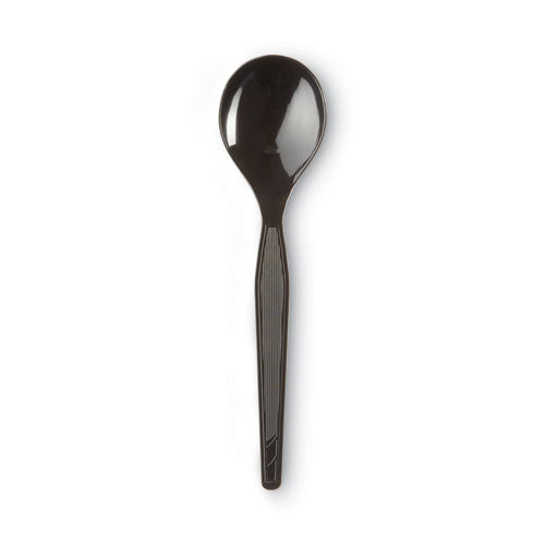 Image of Dixie® SH517 Plastic Cutlery, Heavyweight Soup Spoon, Black, 1,000/Carton