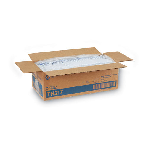 Image of Dixie® TH217 Plastic Cutlery, Heavyweight Spoon, White, 1,000/Carton