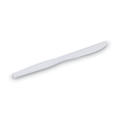 Image of Dixie® KH217 Plastic Cutlery, Heavyweight Knife, 7.5", White, 1,000/Carton