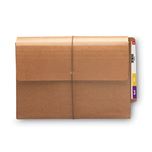 Image of Smead 71148 Redrope End Tab Wallets, 5.25" Expansion, 1 Section, Elastic Cord Closure, Straight Tabs, Legal Size, Redrope, 10/Box