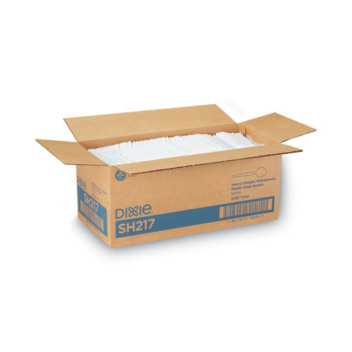 Image of Dixie® SH217 Plastic Cutlery, Heavyweight Soup Spoon, White, 1,000/Carton
