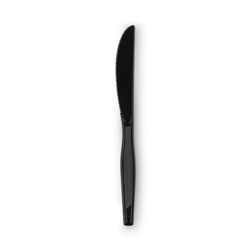 Image of Dixie® KM517 Plastic Cutlery, Heavy Mediumweight Knife, Black, 1,000/Carton