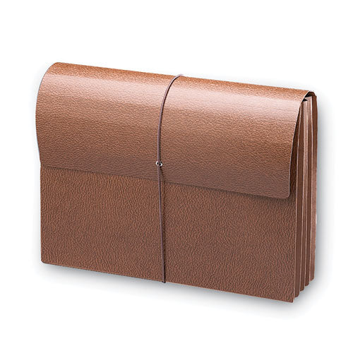 Image of Smead 71356 Classic Expanding Wallets, 3.5" Expansion, 1 Section, Elastic Cord Closure, Legal Size, Redrope