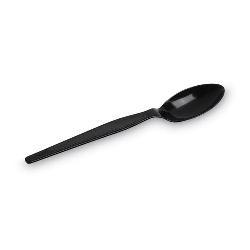 Image of Dixie® TH53C7 Individually Wrapped Heavyweight Spoon, Plastic, Black, 1,000/Carton
