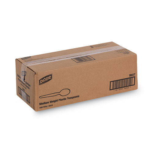 Image of Dixie® TM517 Plastic Cutlery, Heavy Mediumweight Spoon, Black, 1,000/Carton
