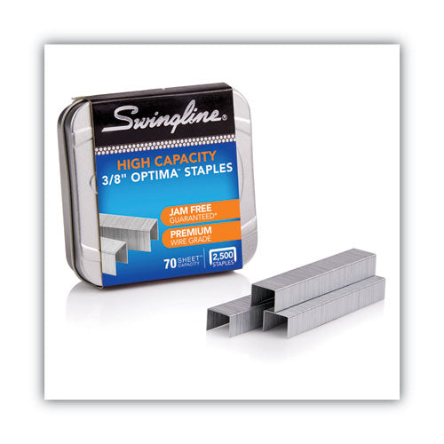 Image of Swingline® S7035550A Optima High-Capacity Staples, 0.38" Leg, 0.5" Crown, Steel, 125/Strip, 20 Strips/Box