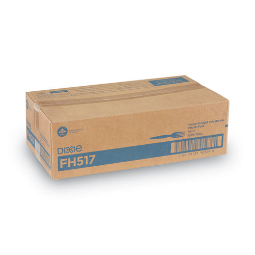 Image of Dixie® FH517 Plastic Cutlery, Heavyweight Fork, Black, 1,000/Carton