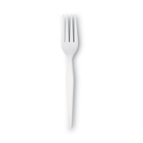 Image of Dixie® FH217 Plastic Cutlery, Heavyweight Fork, White, 1,000/Carton