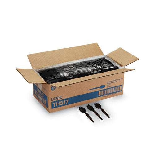 Image of Dixie® TH517 Plastic Cutlery, Heavyweight Spoon, Black, 1,000/Carton