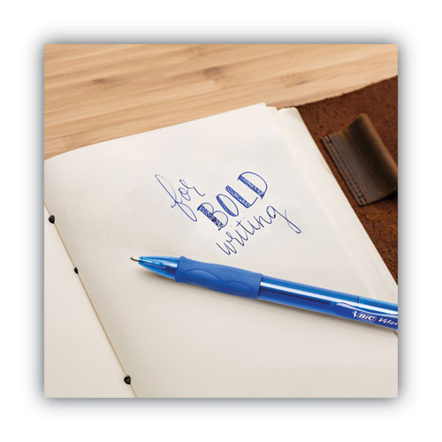 Image of BIC® VLGB361-BLU GLIDE Bold Ballpoint Pen Value Pack, Retractable, Bold 1.6 mm, Blue Ink, Translucent Blue Barrel, 36/Pack