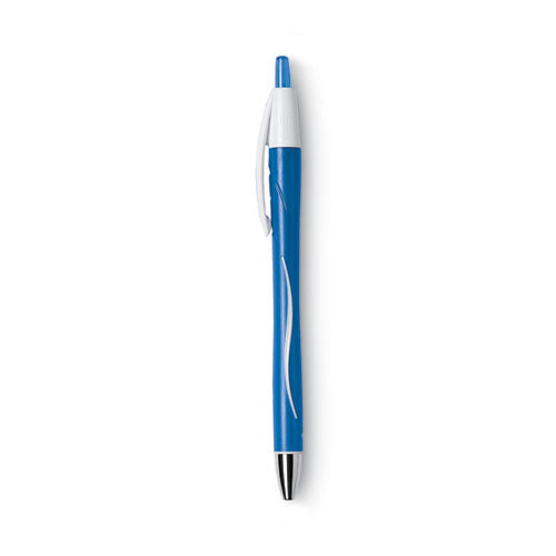 Image of BIC® VCGN11-BE Glide Exact Ballpoint Pen, Retractable, Fine 0.7 Mm, Blue Ink, Blue Barrel, Dozen