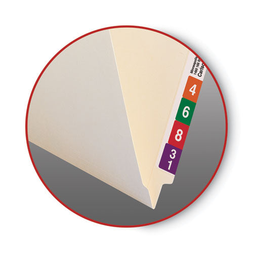 Image of Smead 37115 Manila End Tab Fastener Folders, Reinforced Straight Tab, Expands 0.75", 2 Fasteners, Legal Size, 11-pt Manila, 50/Box